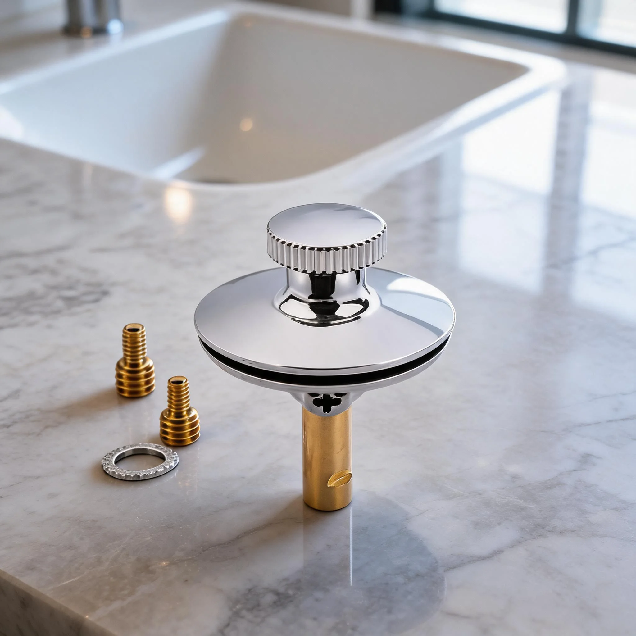 Silver Bathtub Drain Pull-Up Stopper  Lever Brass Zinc Alloy For Freestanding Tub Drainage System Bathroom Plumbing Accessories