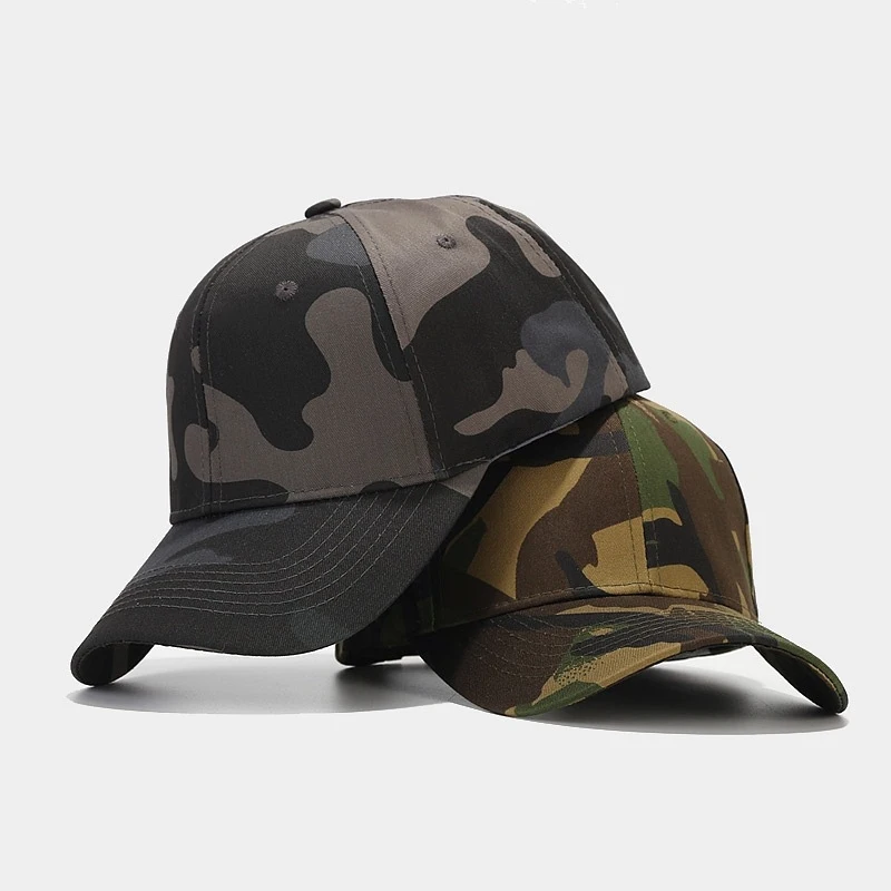 Woodland Camouflage Baseball Cap Adjustable Cotton Military Style Dad Hat Casual Outdoor Sun Hat for Men view 2