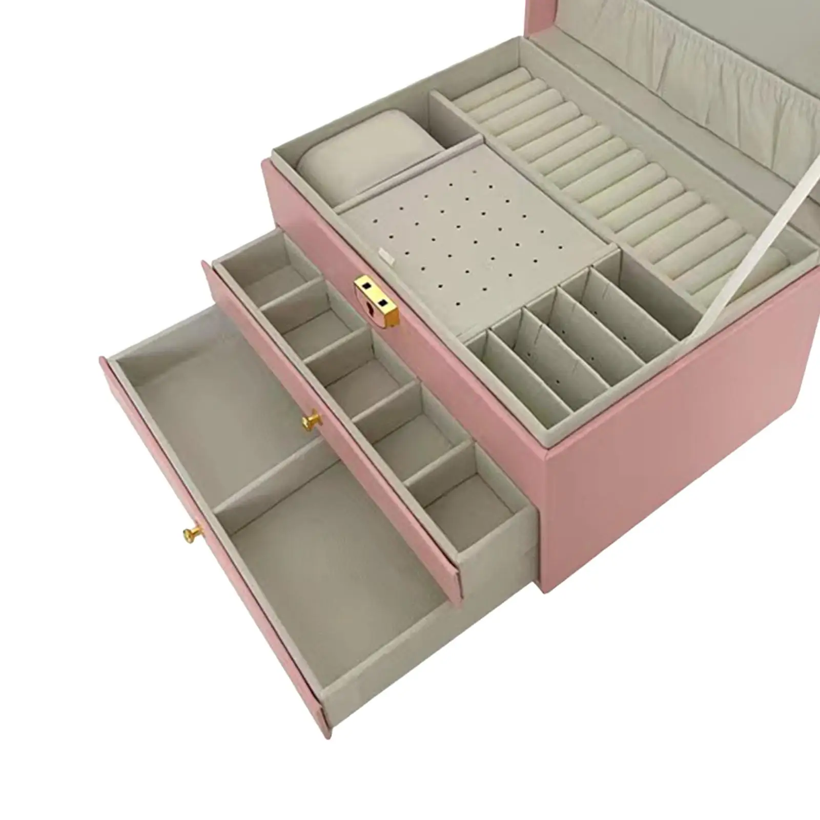 Birthday Gifts for Women Showcase Chic Multifunctional PU Leather Display Storage Case Jewelry Storage Box for Rings Necklace