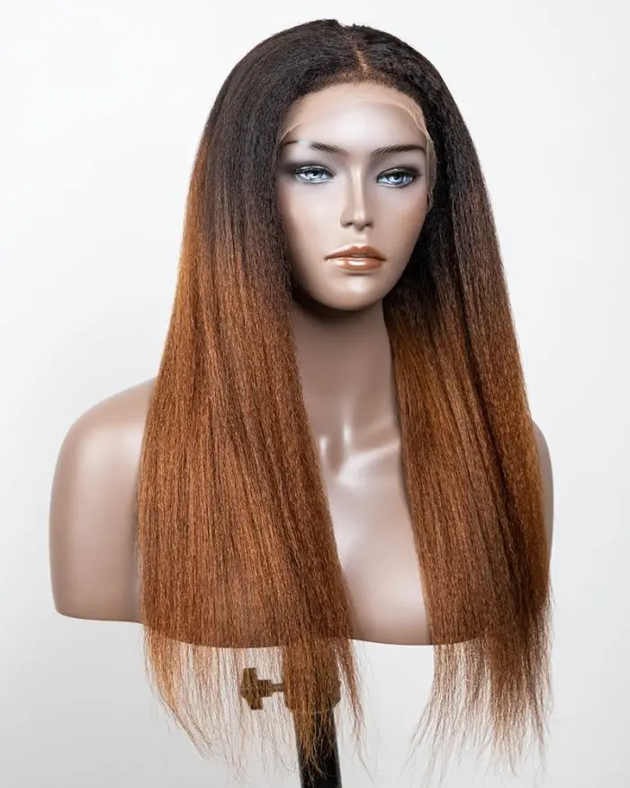 

Black To Brown Afro Curly Wig Long 13x4 Lace Front Wig Daily Use