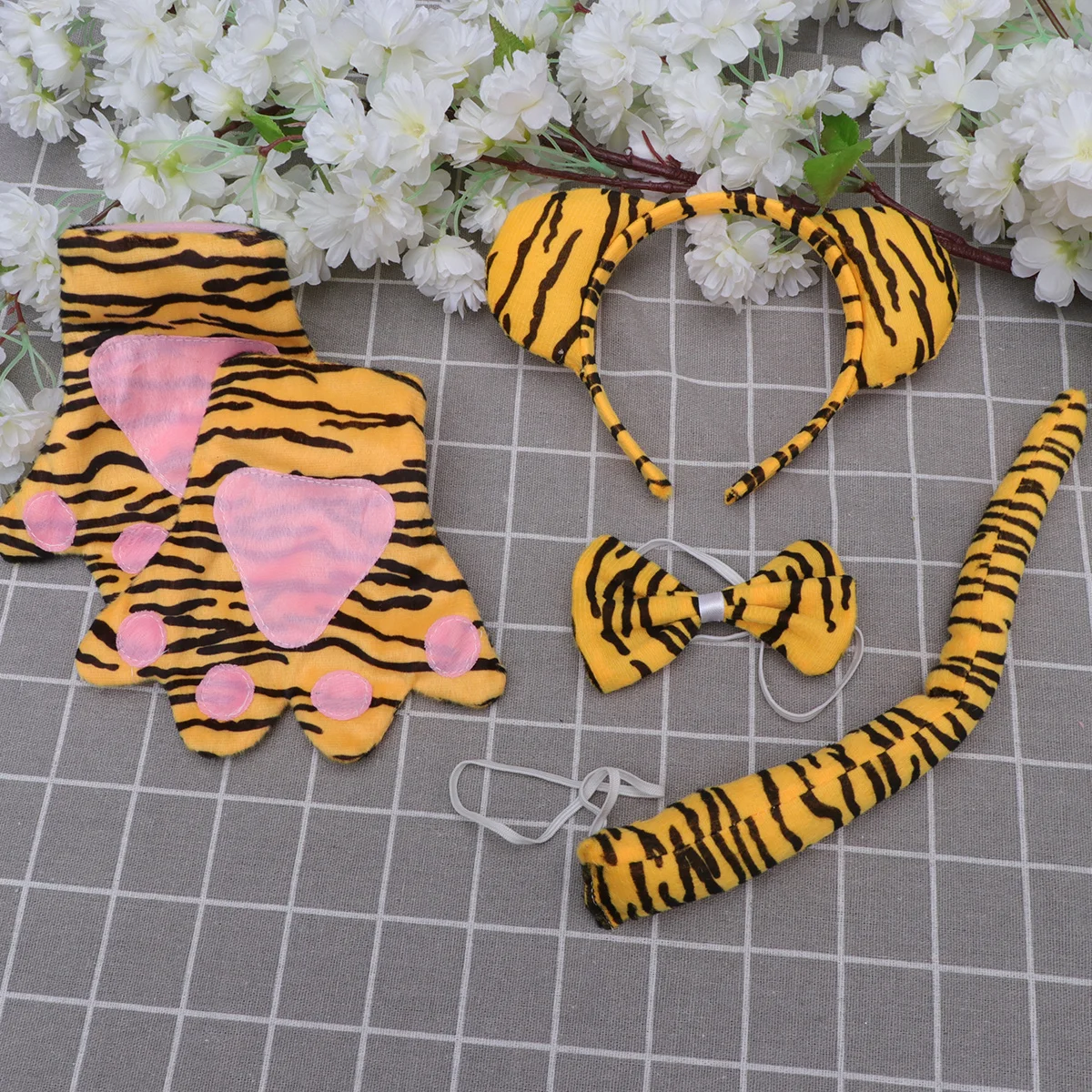 5 個のコスチュームアクセサリーヘッドバンド蝶ネクタイテールグローブガーゼスカートパーティー誕生日クリスマスコスプレ衣装用品