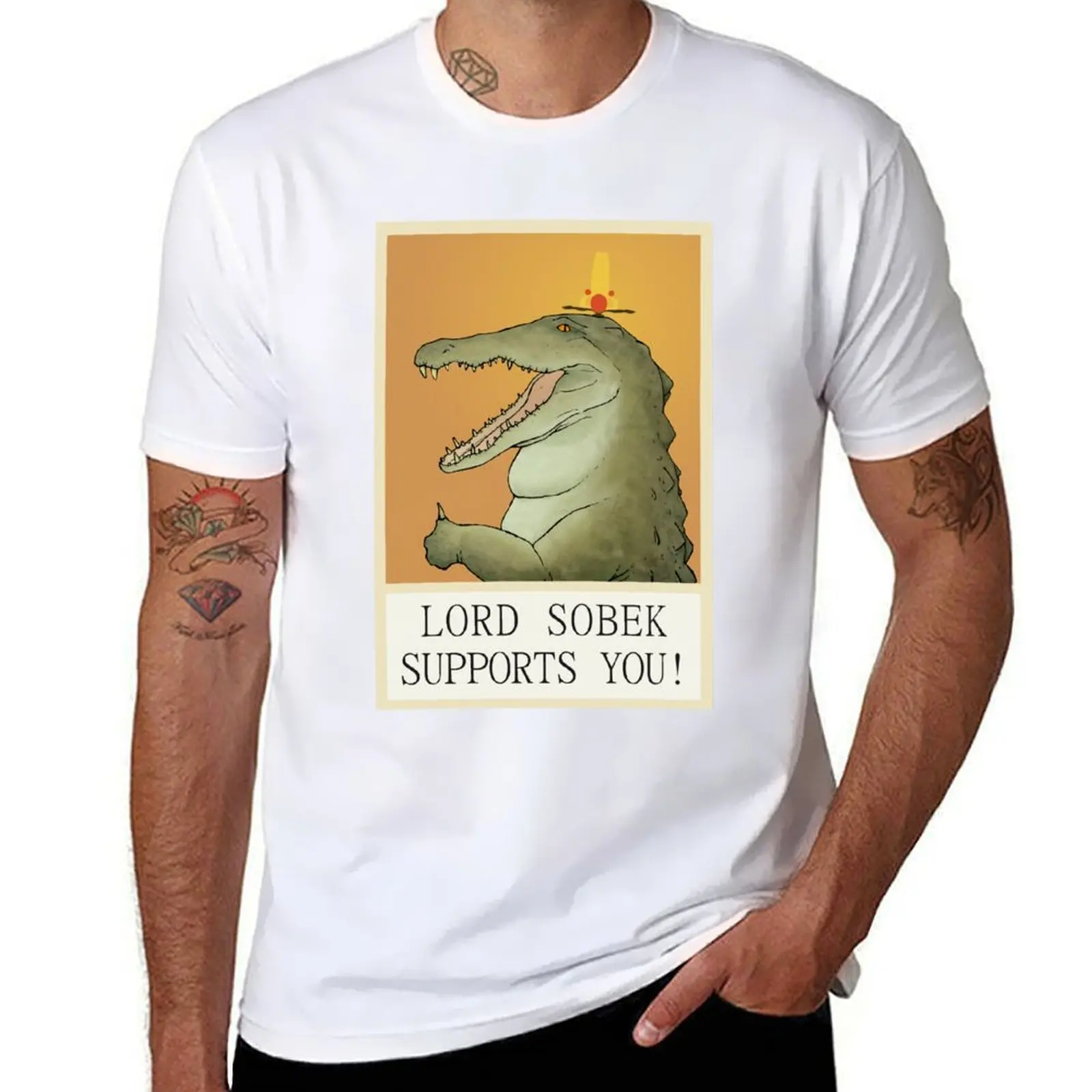 

Lord Sobek Supports You! T-Shirt cotton t shirt pack anime t shirts oversize T-Shirt