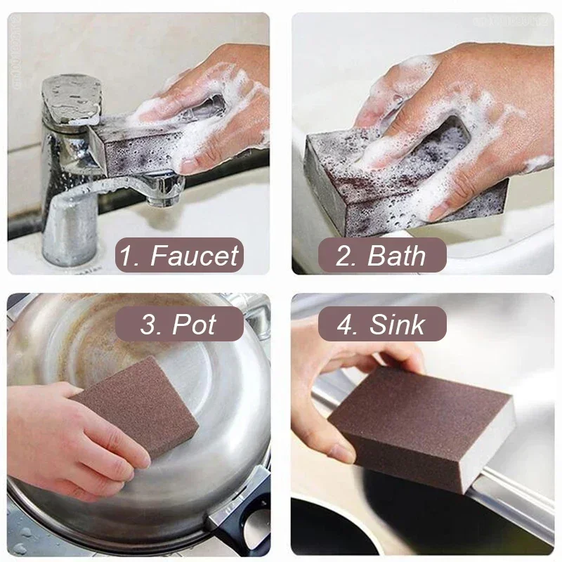 Nano Sponge Magic Erasers Carborundum Removing Rust Cleaning Sponge Brush Kitchen Pot Dish Rust Removal Emery Clean Rub