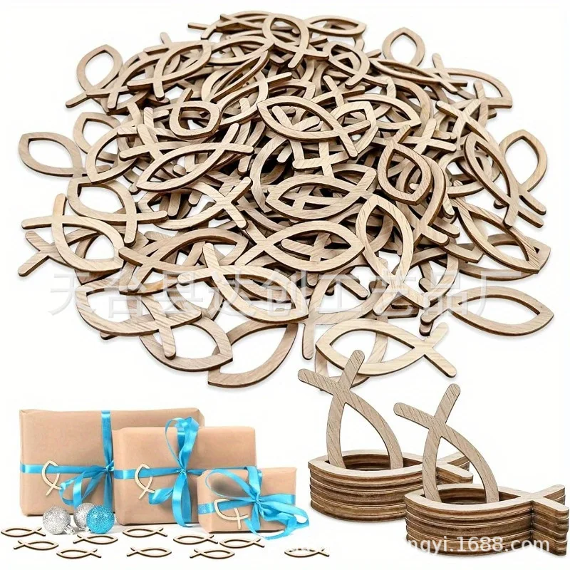 Vendas diretas da fábrica misturadas multi-especificações de madeira oca pequena cor de peixe imagem simples produtos decorativos de madeira