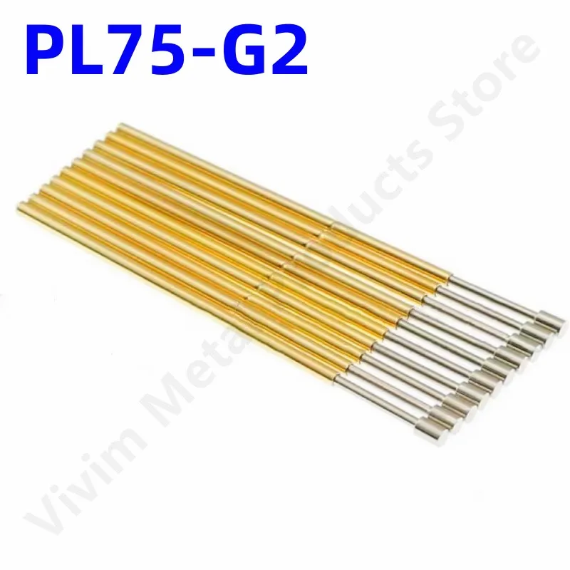 

100PCS PL75-G2 Spring Test Probe Pogo Pin Spring Test Pin Length 33.35mm Needle Dia 1.02mm Test Probe Head Dia 1.30mm PL75-G