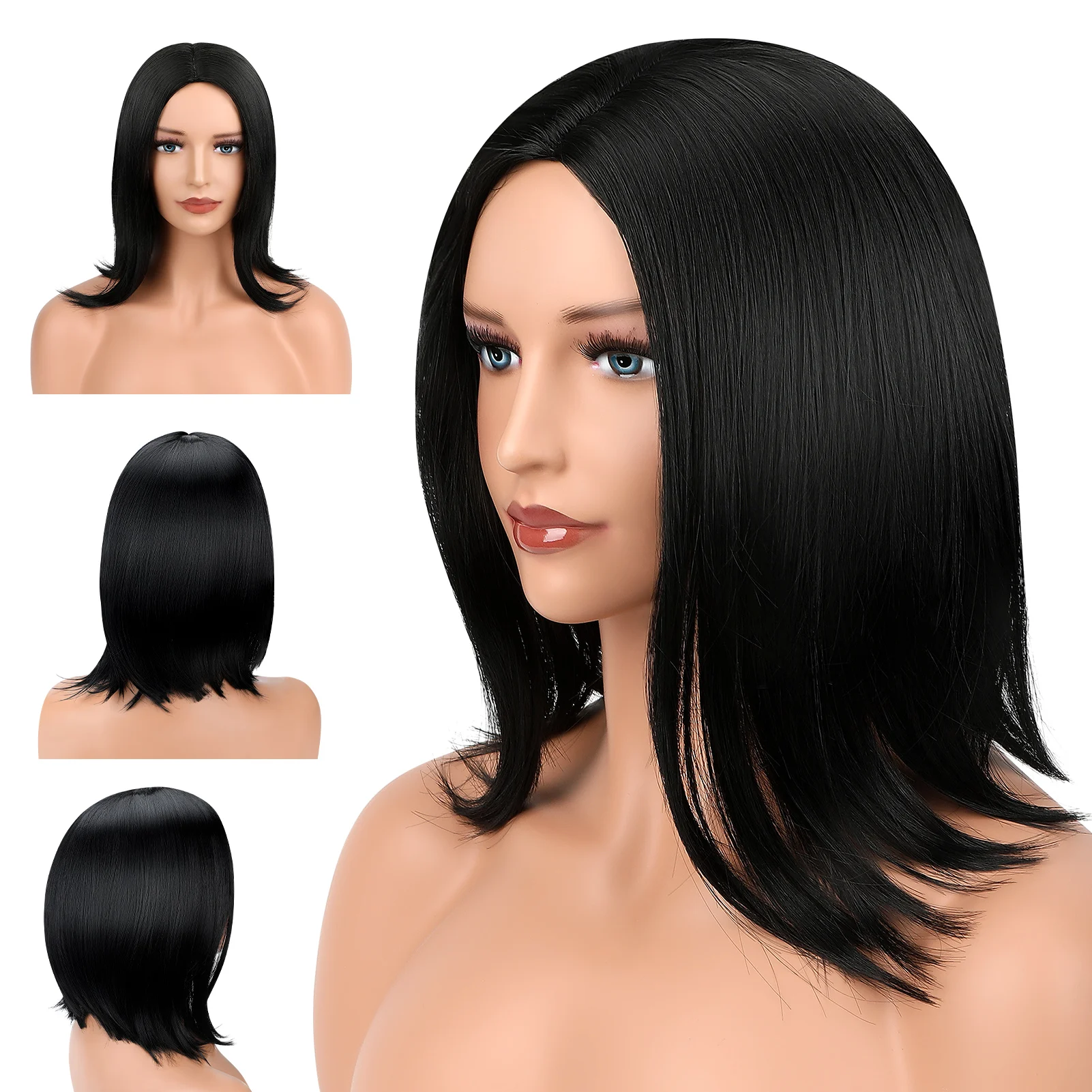 

Короткий прямой парик боб с челкой для женщин, термостойкое синтетическое волокно, золотисто-русый парик, 150 г