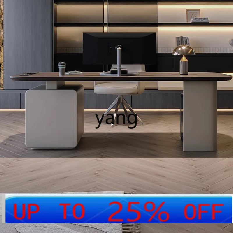 

YJQQ Итальянский светлый роскошный стол из цельного дерева, минималистичный письменный стол для дома, гостиной, кабинета