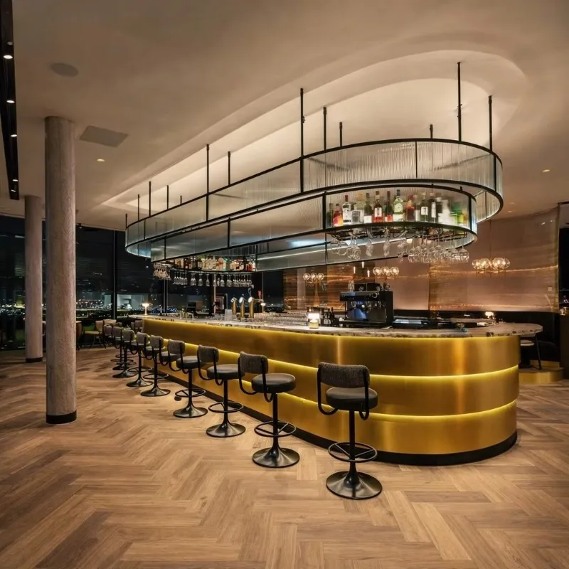 FOODLINE Industrial Style Bar Counter Solid Frame Bar Counter For Bar Club Milk Tea Shop Commercial Application