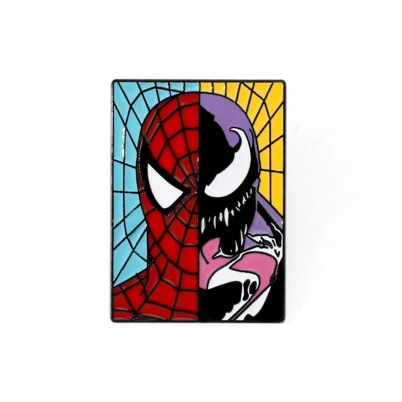 4 centimetri Anime Marvel Simpatico Cartone Animato Personalità Creativa Spider Man Distintivo In Metallo Double-sided Venom Lega di Gocciolamento di Olio Spilla Accessorio Pin