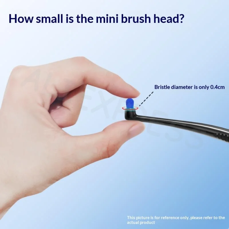 فرشاة أسنان ملونة برأس صغير وحزمة واحدة بين الأسنان، فرشاة أسنان ذات شعيرات ناعمة لتنظيف الأسنان العميق عن طريق الفم