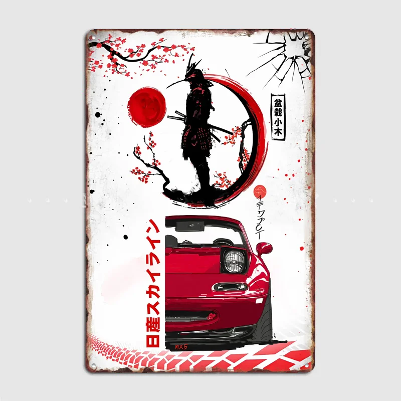 MX5 Miata JDM Sports Car Poster Metal Sign Posters Bar Bedroom Custom Wall Decorations Room Decoration Interior Home Decor
