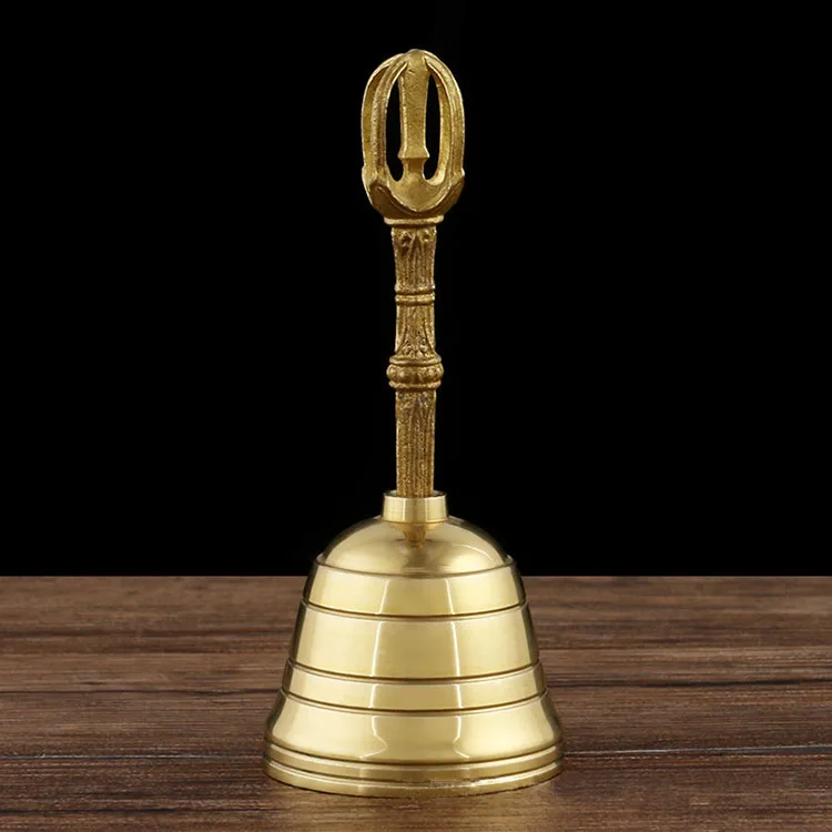 Chinese Vintage Brass Fengshui Tibetan Buddhist Bell Vintage Home Decor Metal Handicraft  Adornos Para Casa