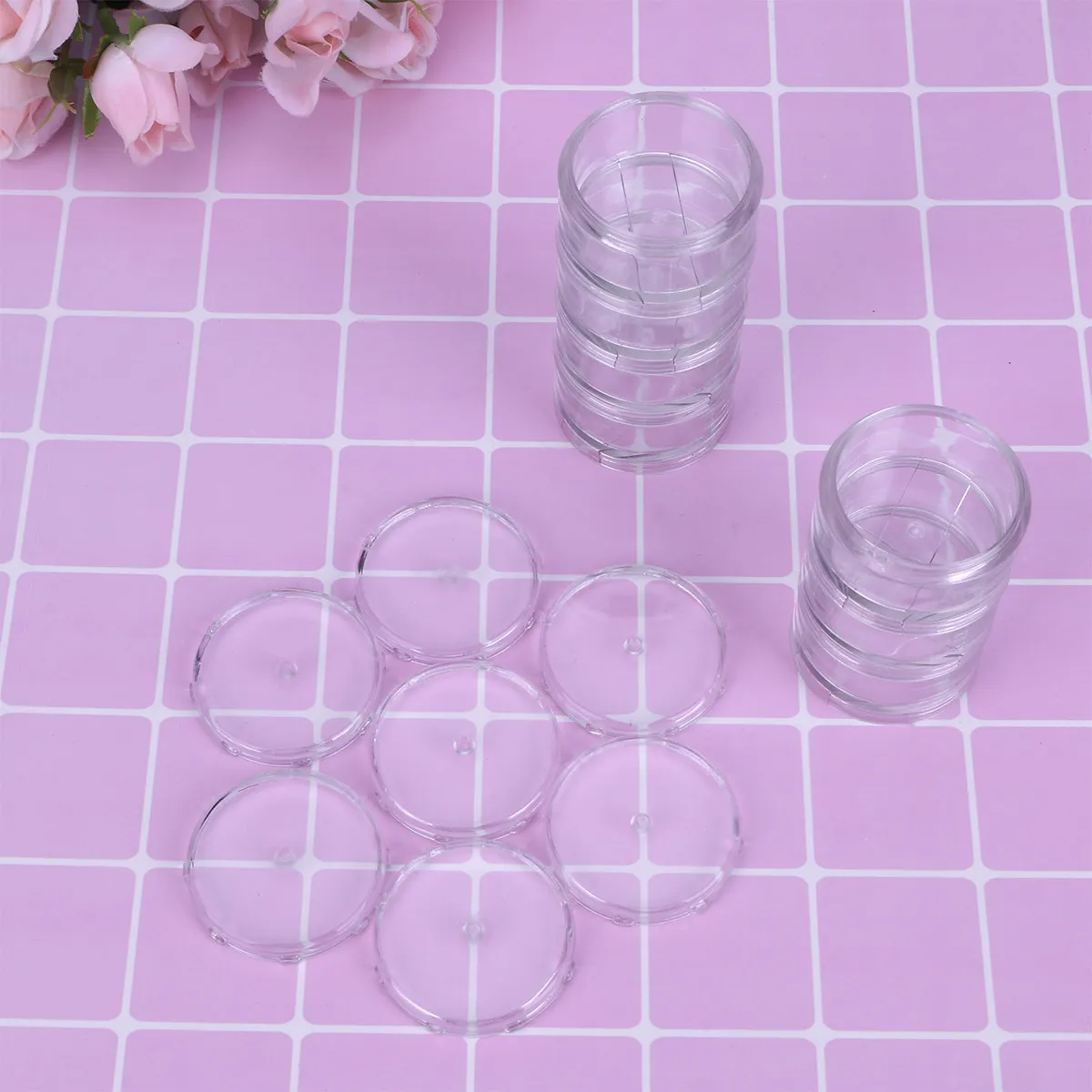 

7 Days Weekly Pill Organizer Portable Compact Medicine Case Set of Coded Compartments Easy Screw Top Travel Friendly