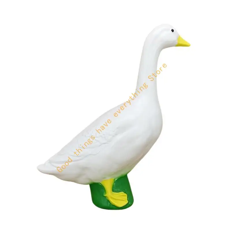 

White Geese Resins Statue Weather Resistant Light weight Gooses Statue for Outdoor Garden Lawn Decoration 55KF