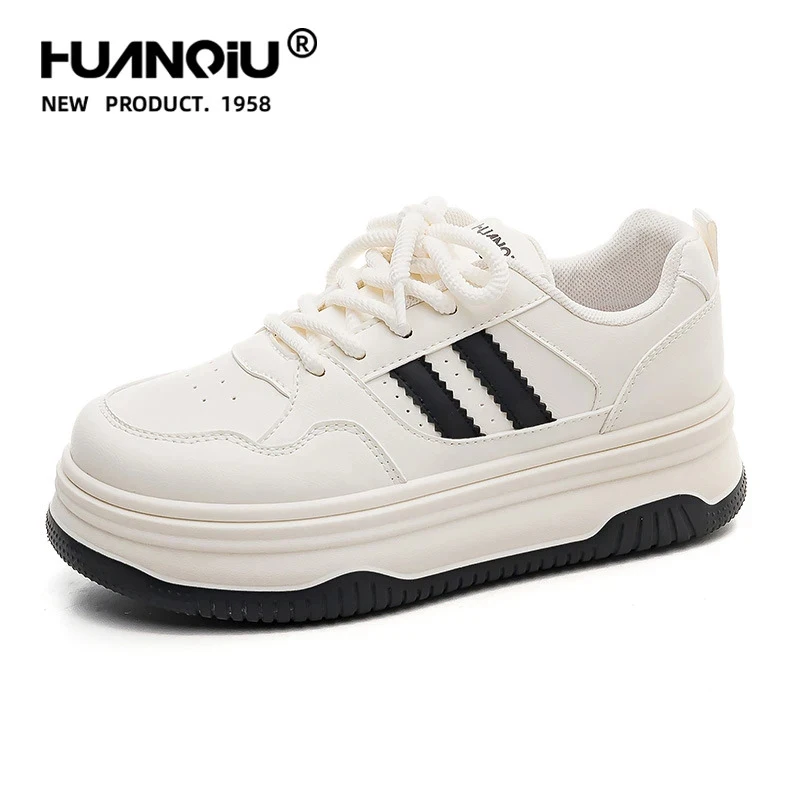 

HuanQiu Women's Casual Shoes Breathable Walking Flat Shoes Sneakers White Female Footwear Sports Running Outdoor Shoes For Women