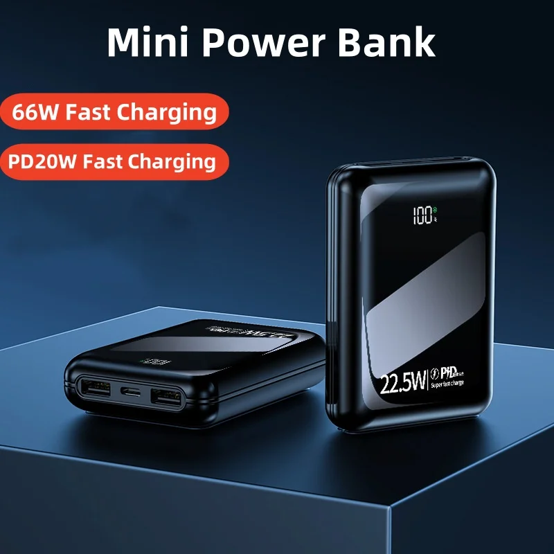 66W Super Fast Charging Power Bank PD 20W Powerbank for iPhone 15 Samsung Xiaomi Portable Charger Charging Station Spare Battery