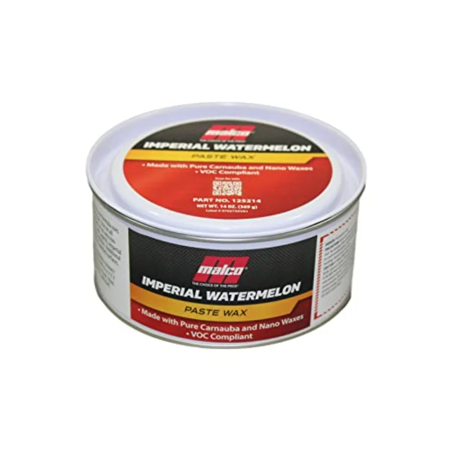 

Воск Malco Imperial Paste Wax с ароматом арбуза, соответствующий стандартам VOC, создает глянцевое покрытие/обеспечивает долговременную защиту/премиальный воск для вашего автомобиля