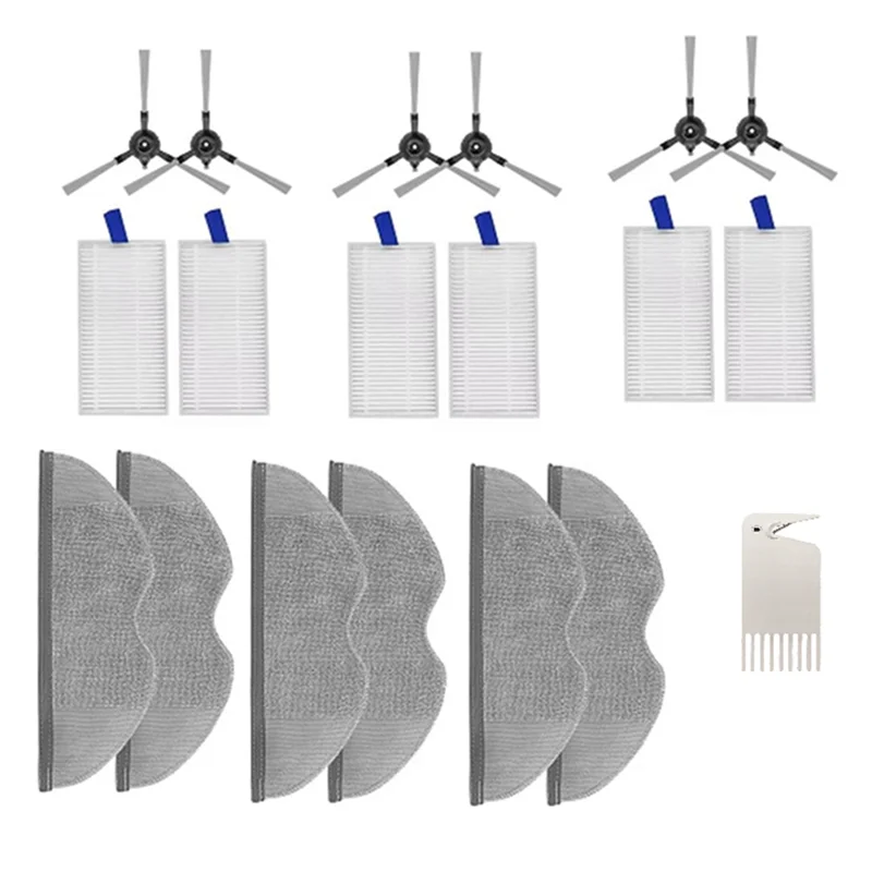 A02V-Side Brush Mop Cloth Filter Replacement Set Suitable For Xiaomi E5/C108 Sweeping Robot Cleaner Accessories Parts