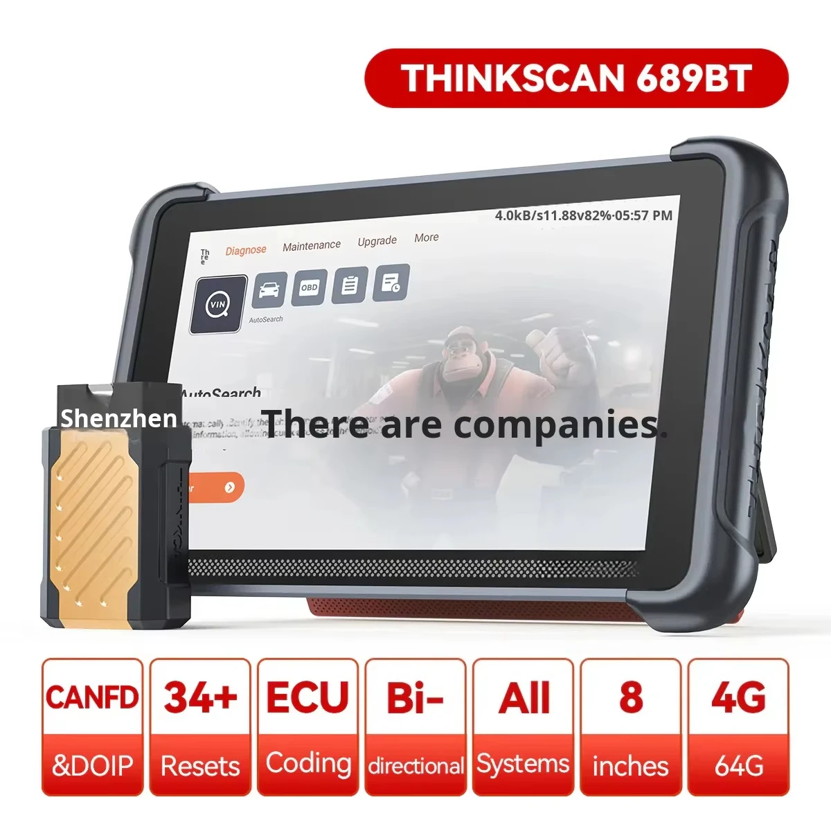 Picture 4: 689BT Car Vehicle Diagnostic Tool CANFD DOIP Bi-directional ECU Coding 34 Reset Full System Life Free Obd2 Scanner