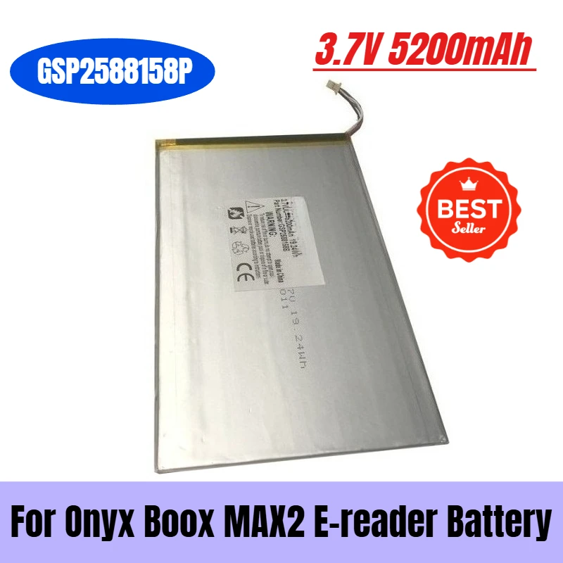 

3.7V 5200mAh GSP2588158P for Onyx Boox MAX2 E-reader Battery