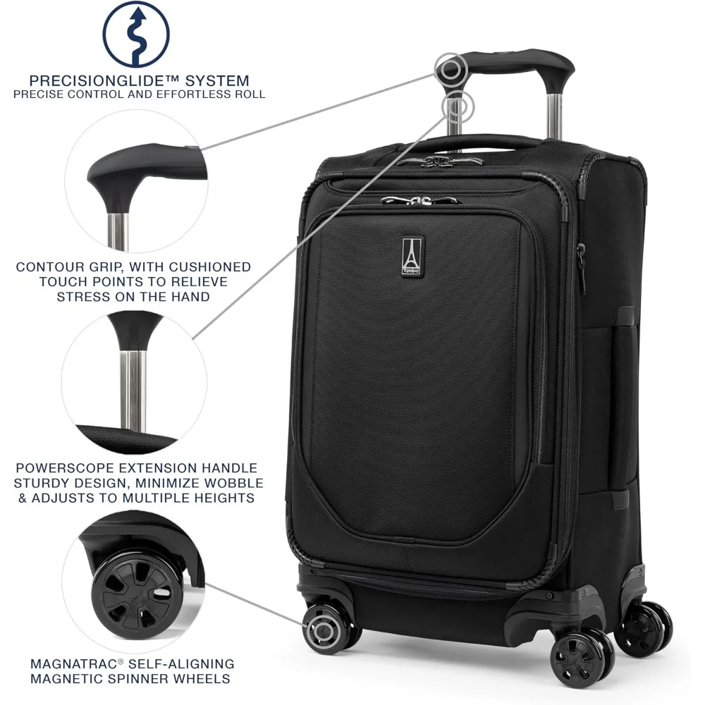 Lightweight Expandable 8-Wheel Spinner Carry-On Luggage, 21-Inch, Unisex, Softside Suitcase for Travel