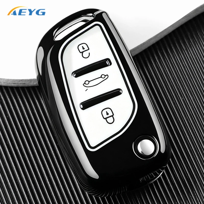 Soft TPU Car Flip Key Cover Case Shell Fob For Peugeot 306 407 807 For DS DS3 DS4 DS5 DS6 For Citroen C1 C2 C3 C4 C5 XSARA PICA