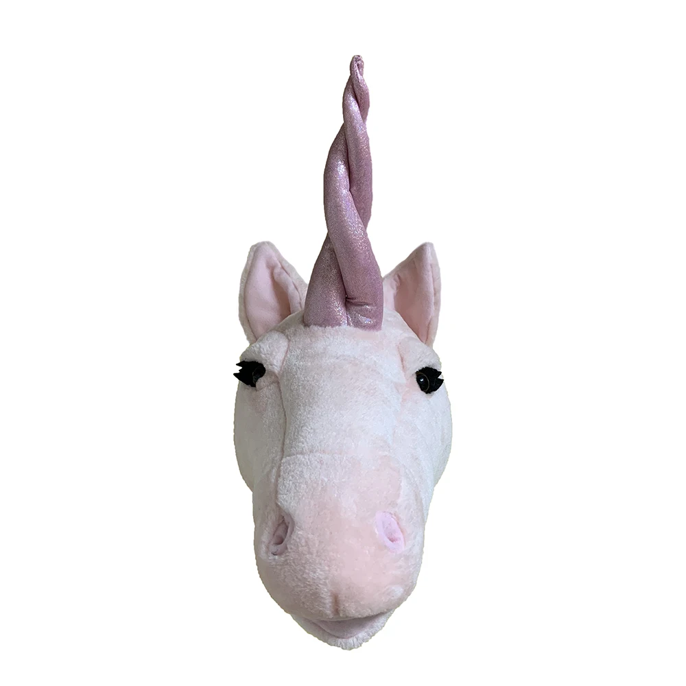 Dreamy unicorn fantastic kids toys Pink lifelike unicorn animal head for wall decoration for princess room