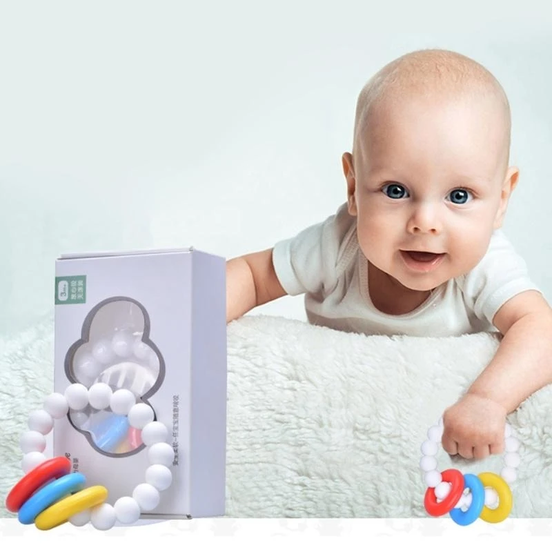 R53F Cartoon Bracelet Silicone Teether DIY Chain Pacifier Accessories Shower Gift for Baby Teething Teethers Toy