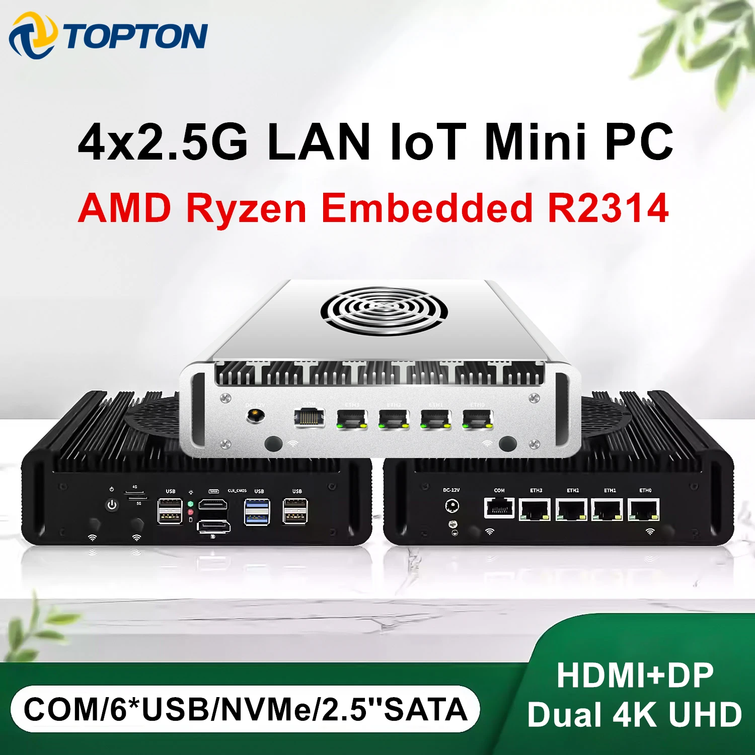 Topton Mini PC Firewall Router AMD Ryzen Intel N150