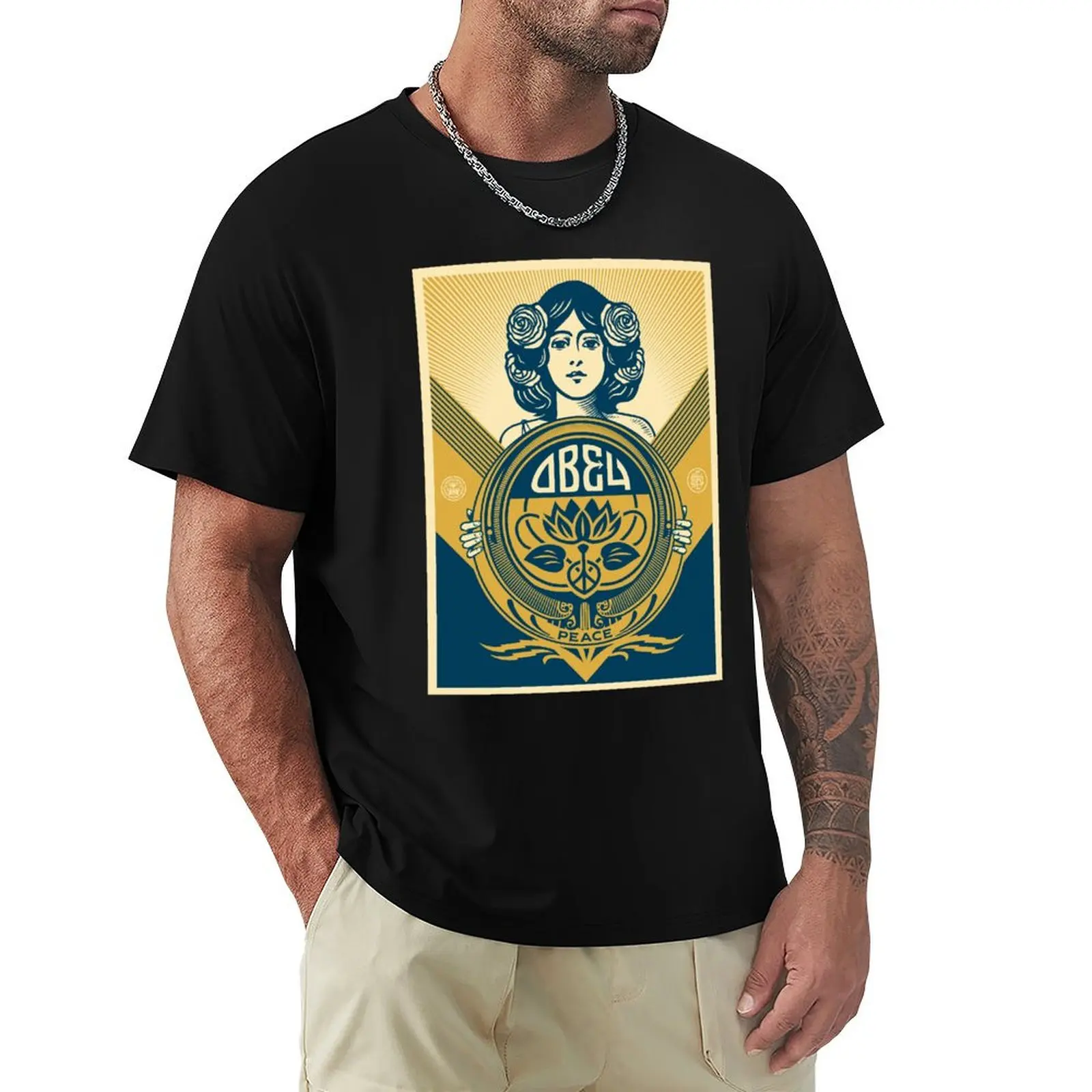 

Art by Shepard Fairey, Shepard Fairey Art urbain T-Shirt oversized Short sleeve tee mens t shirts top quality