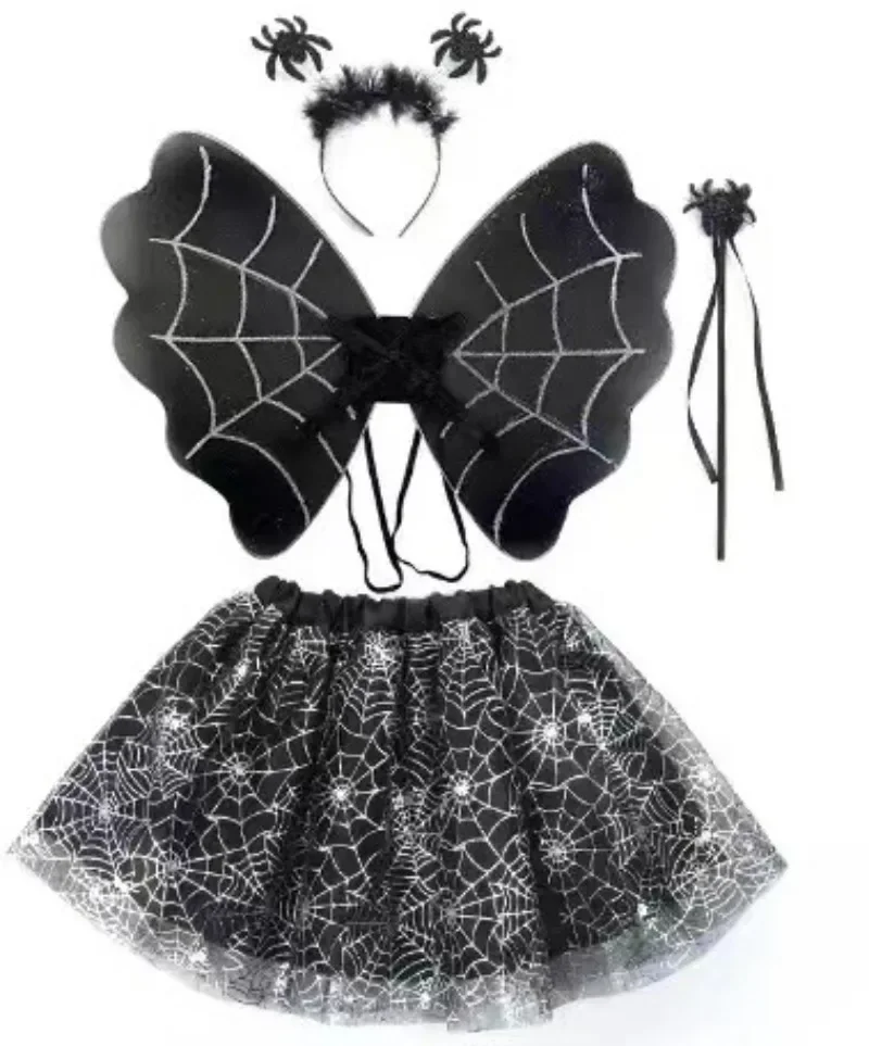 

Bat Web Holiday Party Costume Props Purple Black Mesh Skirt Halloween Carnival