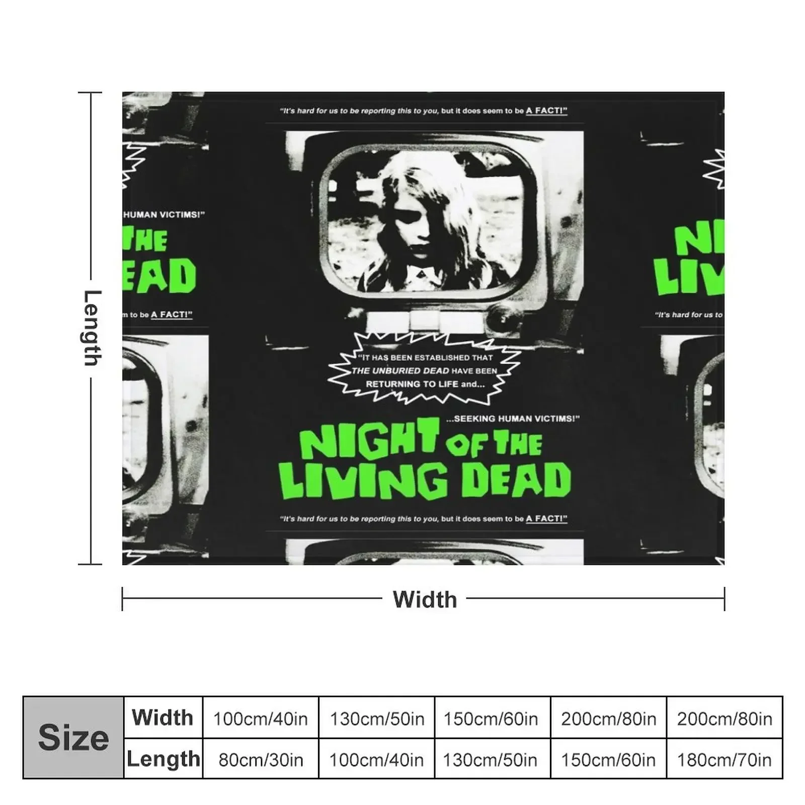 Classic Zombie Movie T Shirts - Zombie Night Of The Living Dead - Classic Retro Horror Film Throw Blanket Designers Blankets