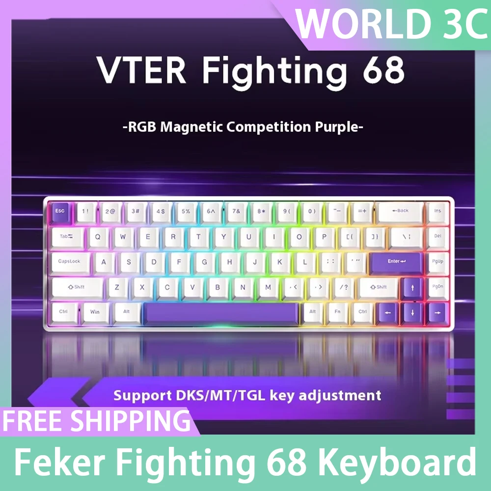 Feker Fighting 68 Gaming Keyboard 8K Wired Customized Magnetic Switch Mechanical Keyboard Valorant Gamer PC Accessories