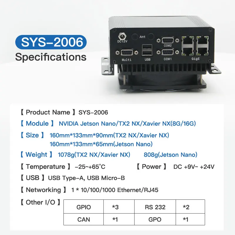 Jetson xavier nx 8 AI BOX PC GIndustrial Control Computer Embedded  Intelligence Machine Plink NX-SYS-2006(16G)