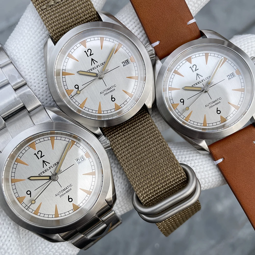 ساعة يد ميكانيكية عصرية فاخرة SF751 رسمية من STEELFLIER NH35 حركة مضيئة للغاية 20Bar مقاومة للماء ساعة غوص كلاسيكية