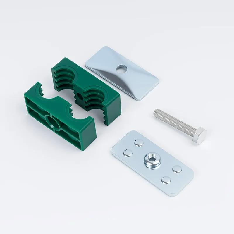 5PCS Lightweight Double-hole Pipe Clamp,Galvanized Welded Base Plate,Marine Hydraulic Pipe Clamp,Double-joint Fixed Pipe Clamp