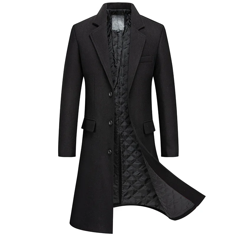 

Autumn and Winter New Long Men's Fashion Thickened Over Knee Warm Coat