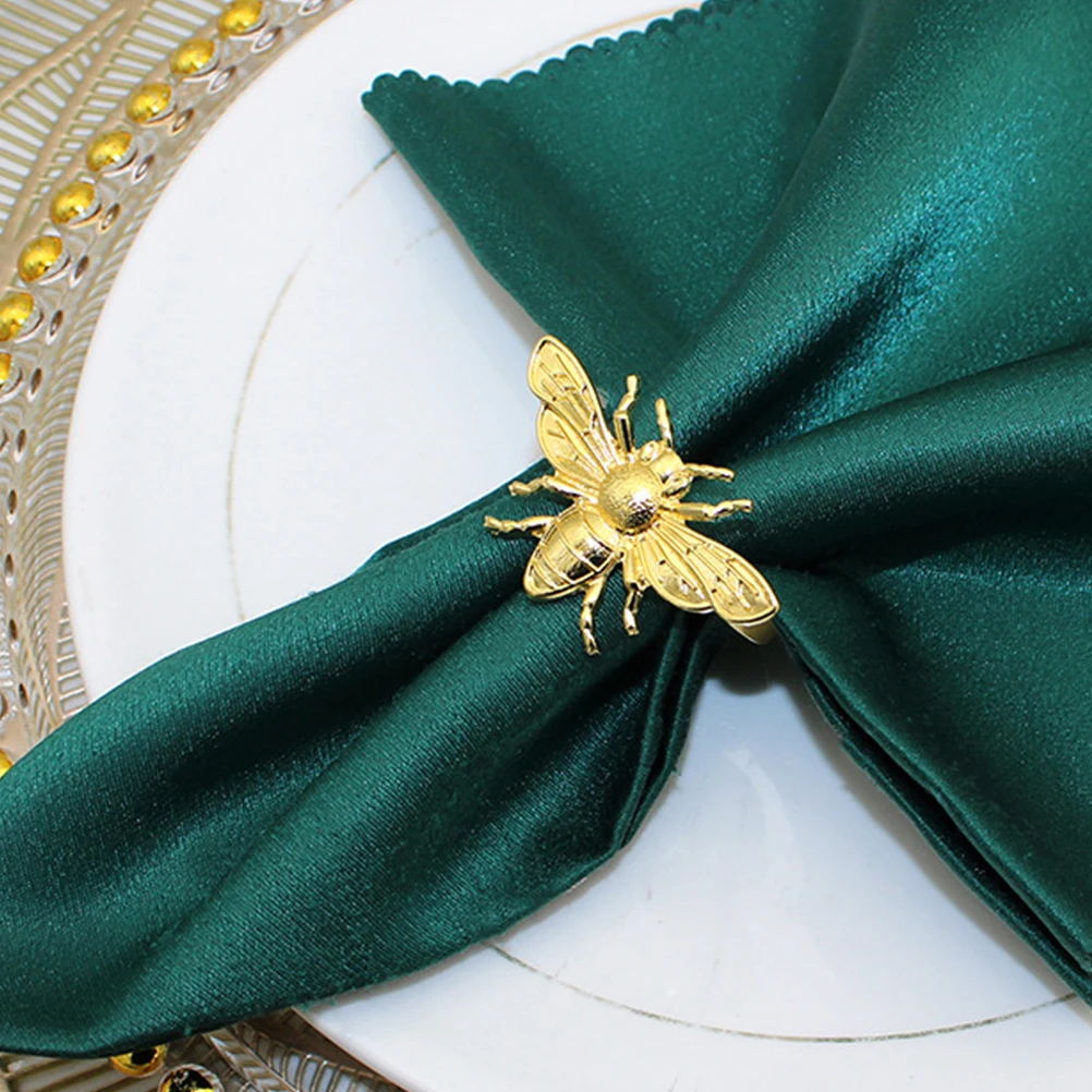 

6 Pcs Napkin Rings Elegant Metal Holders Party Wedding Table Decor Holiday Buckles Home Office Hotel Dinner