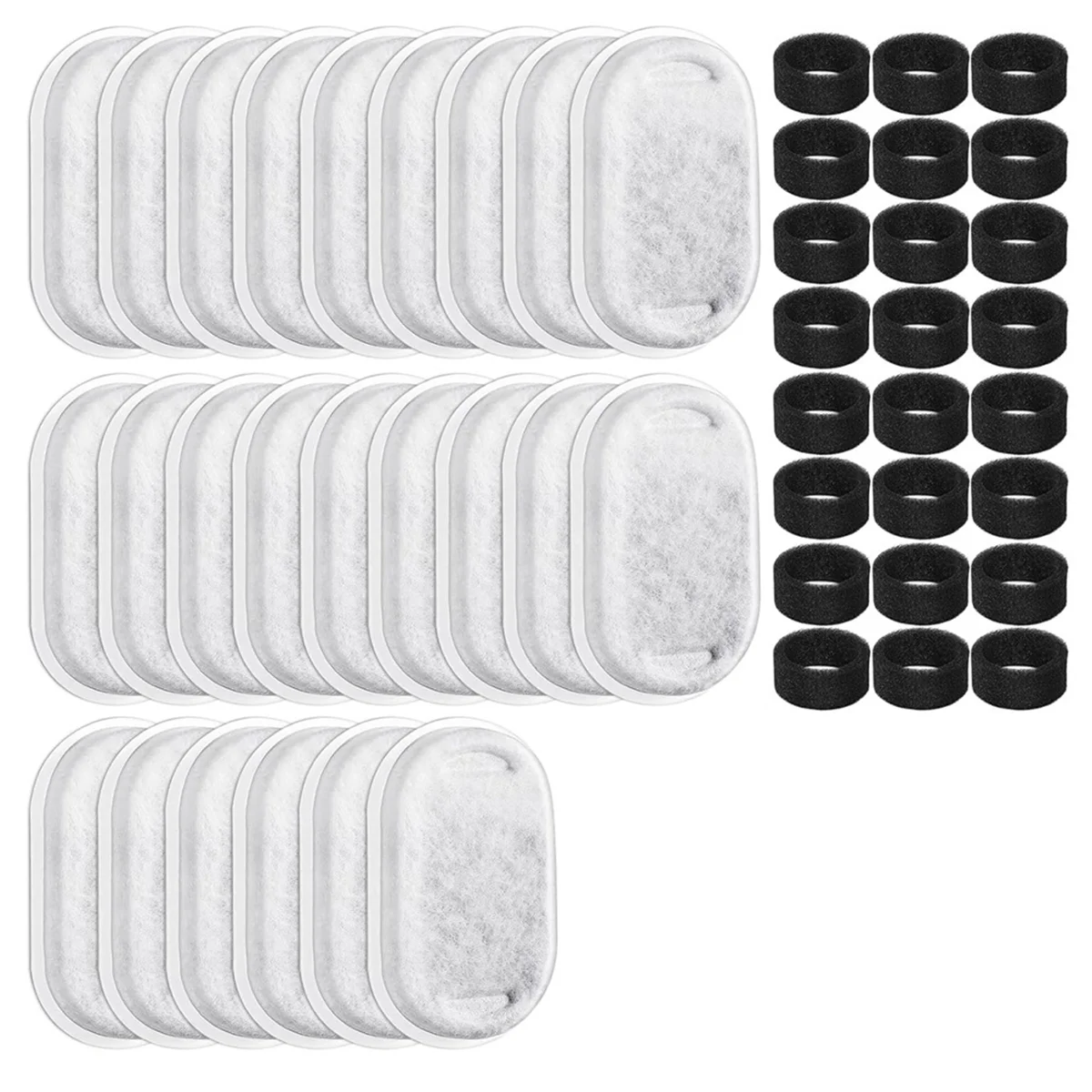 48-pack kattenwaterfonteinfilters, vervangingsfilters voor kattenfontein voor verstelbare waterstroom waterfontein voor huisdieren