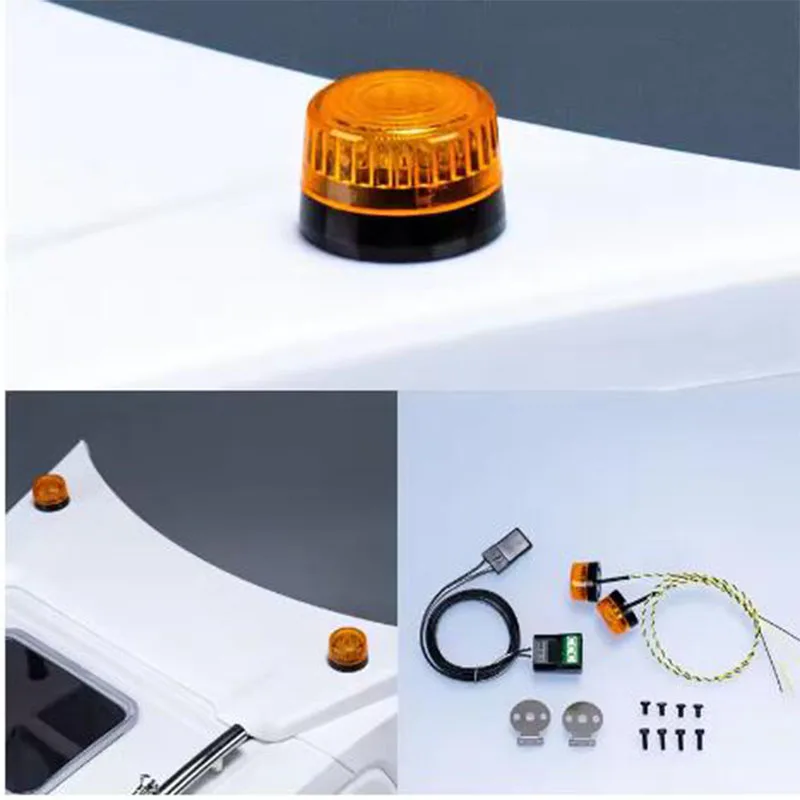 

Светодиодный вращающийся на 360 градусов сигнальная лампа модели RC для 1/14 Tamiya RC Самосвал SCANIA 770S R620 VOLVO BENZ Arocs MAN TGX Car