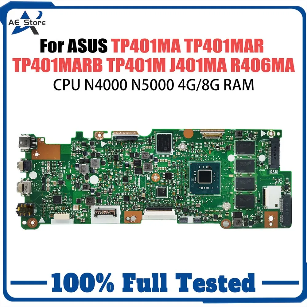 

Computer Motherboard For ASUS TP401MAS TP401MAR TP401MARB TP401M J401MA Laptop Mainboard SSD 64G 128G CPU N4000 N5000 RAM 4GB