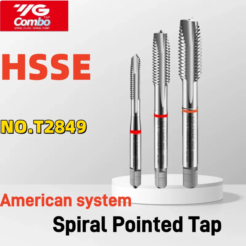 1pcs YG HSSE cobalt American Spiral Fluted Tap Spiral Pointed Tap multi-purpose UNC UNF UNS2-56 1/4 5/16Machine Screw Thread Tap