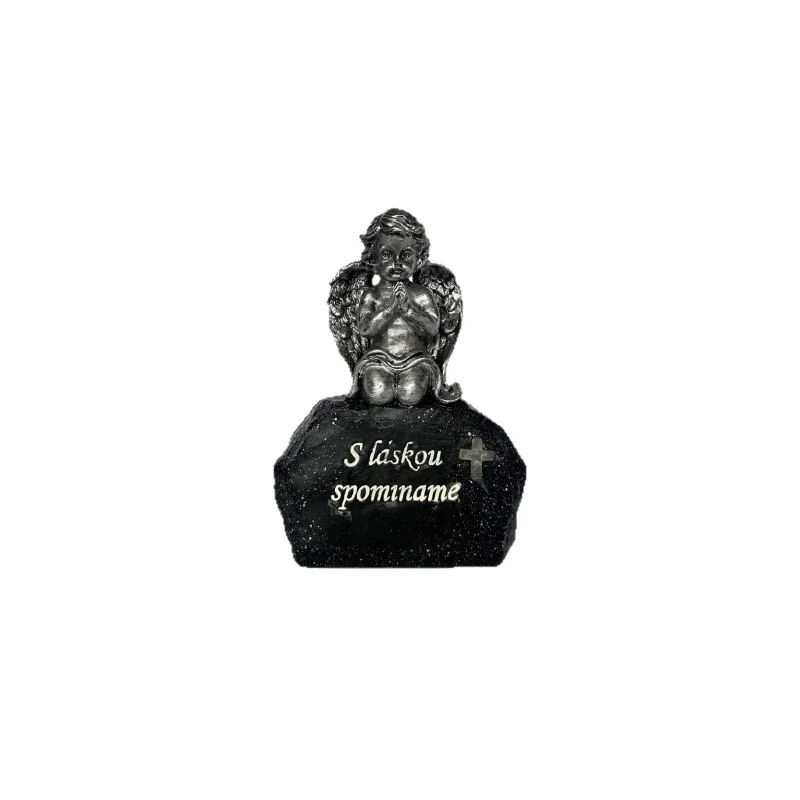 Simulation Angel Kneeling Stone Pet Tombstone Memorial Tombstone Outdoor Garden Garden Decoration Resin Ornament