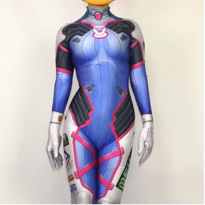D.va Costume Cosplay Zentai body donna ragazze Nano Cola Dva Suit Unitard Hana Song costumi per feste di Halloween