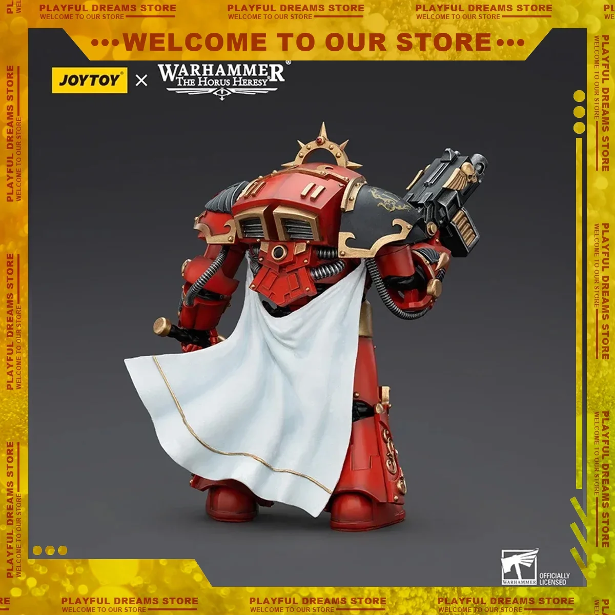 Figura de acción JOYTOY Warhammer Blood Angels, Praetor de la Legión en Tartaros Terminator, armadura decorativa, modelo ornamental, 1/18