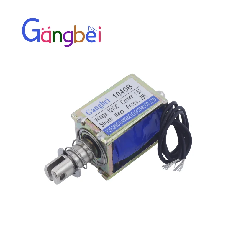 gangbei 1040B Wholesale DC12V 24V  Force 25N travel 10mm Pull Type Linear Solenoid Electromagnet