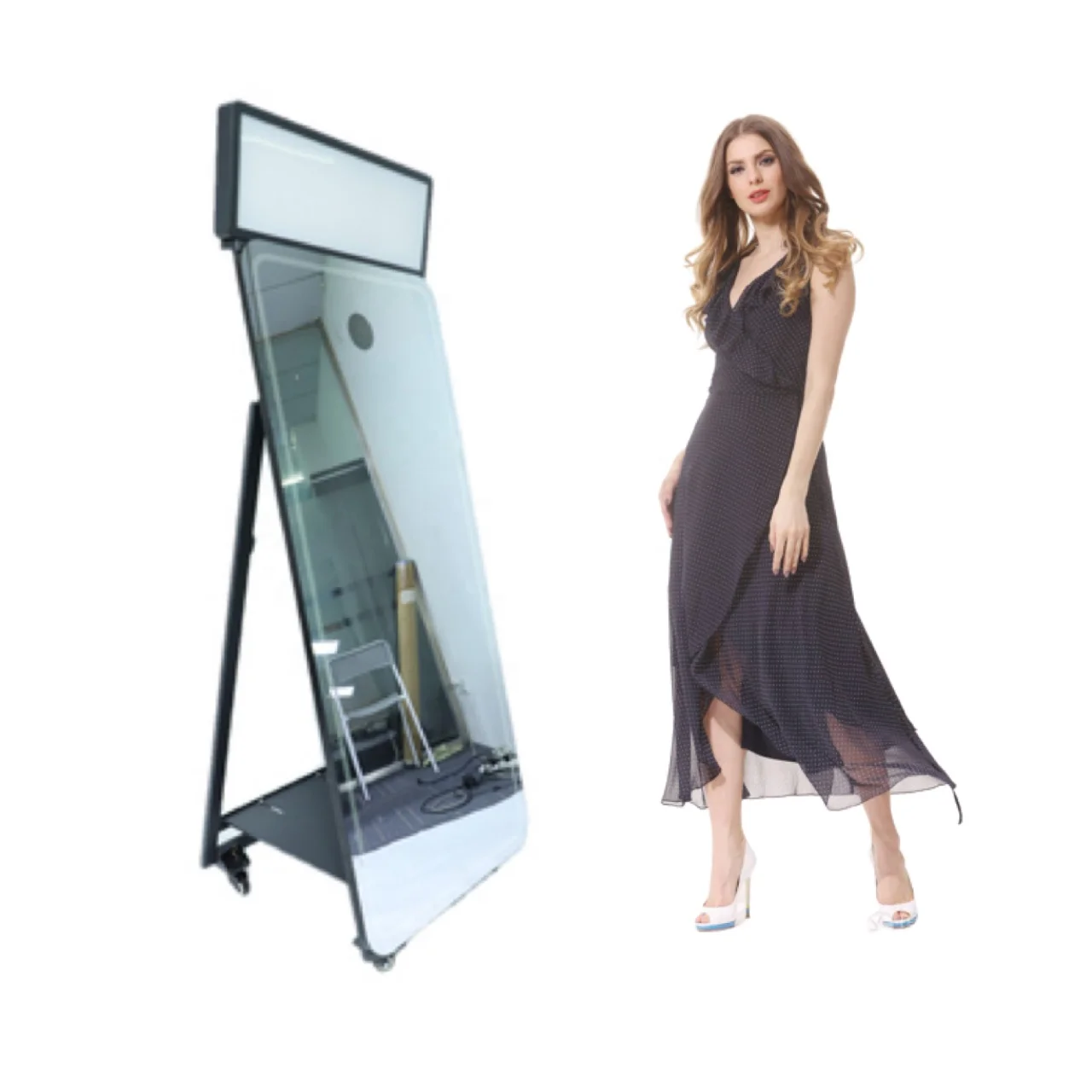 2025 Interactive Mirror Me Photo Booth Picture Mirror Booth Photobooth Magic  with Camera and Printer Kiosk