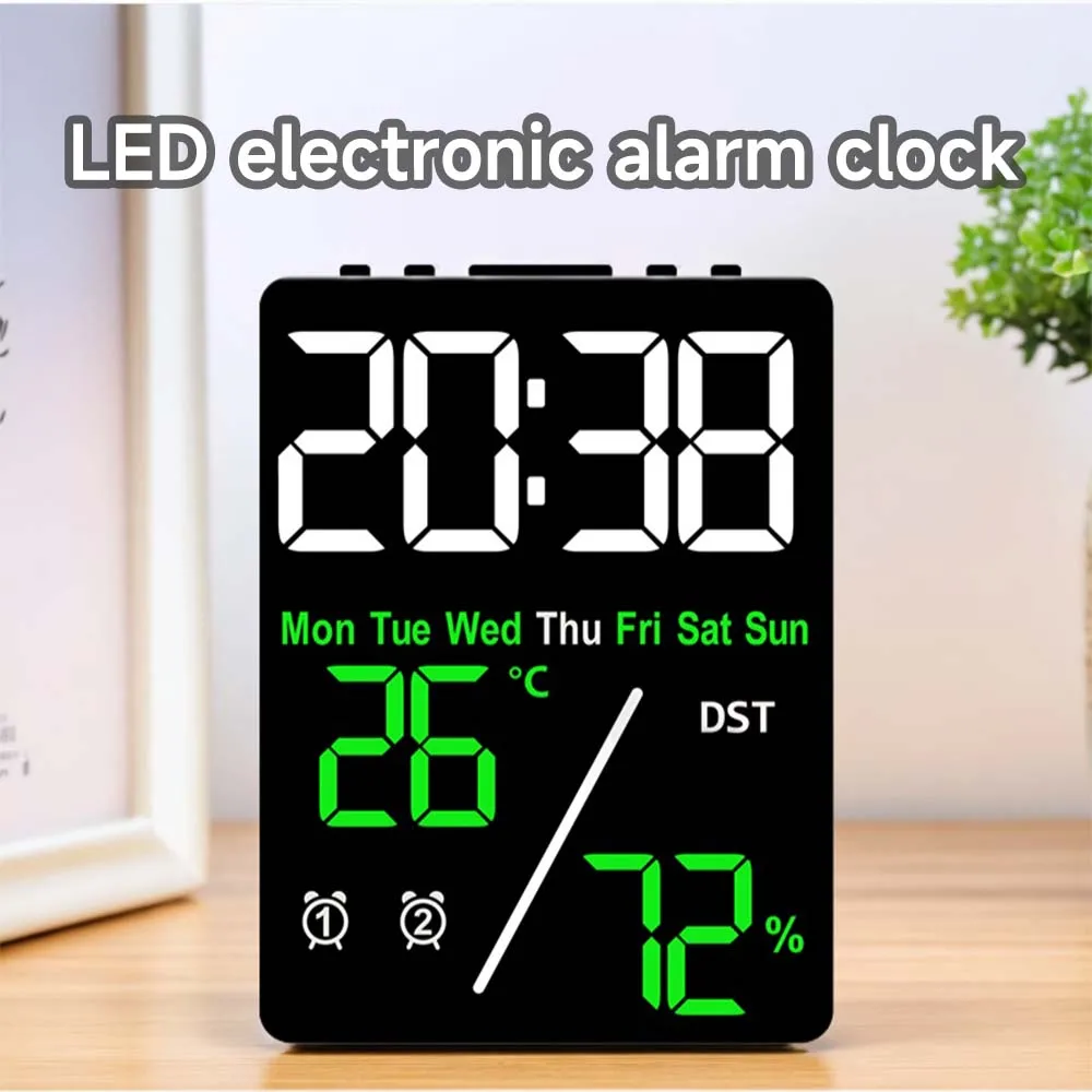 Precise Alarm Clock Indoor Climate Monitors with Clear Display Clock and Hygrometer Features Temperature Monitors