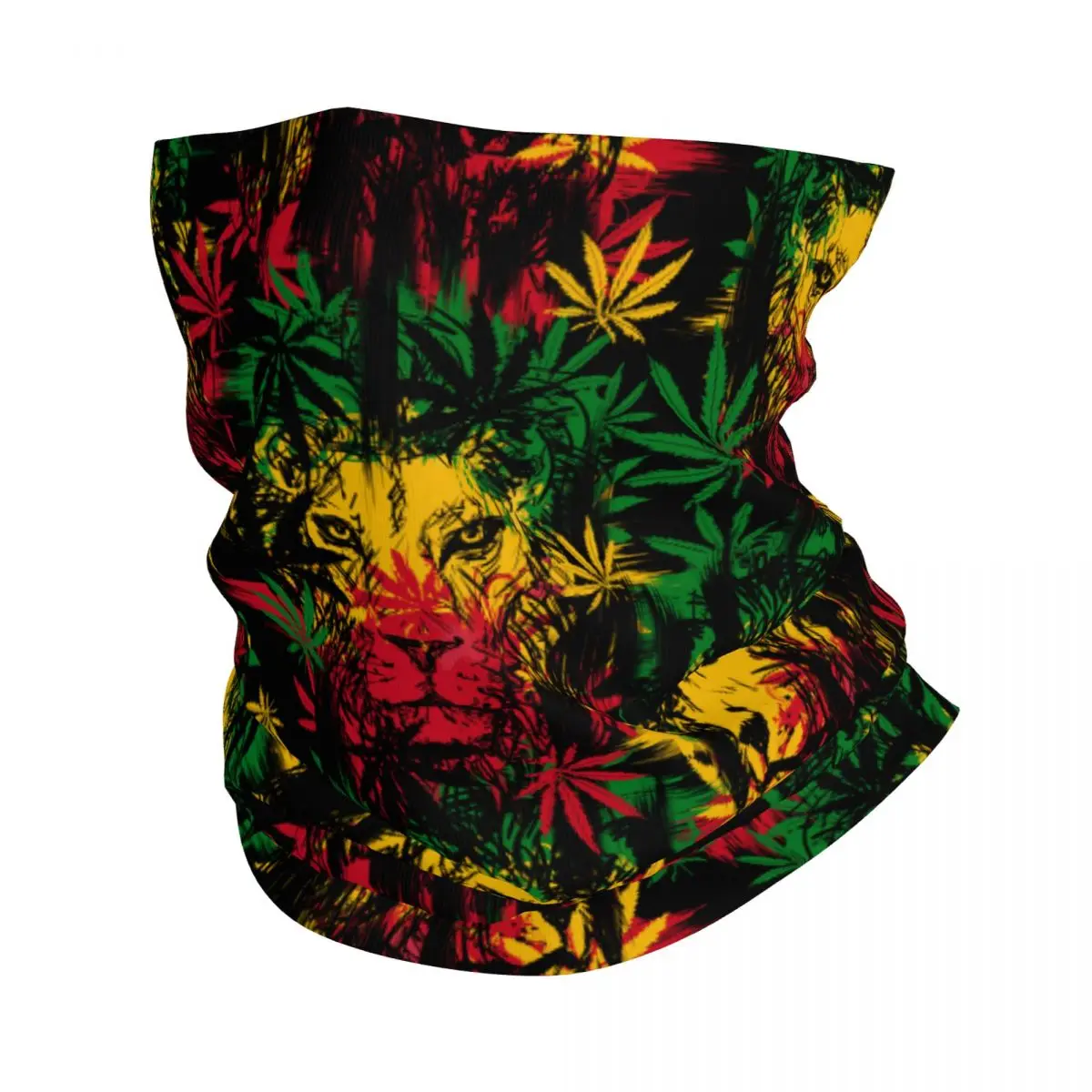 Rastafari Rasta Lion Balaclavas Cannabis Marijuana Leaves Bandana Neck Gaiter Jamaica Reggae Rastaman Wrap Scarf Warm Scarf