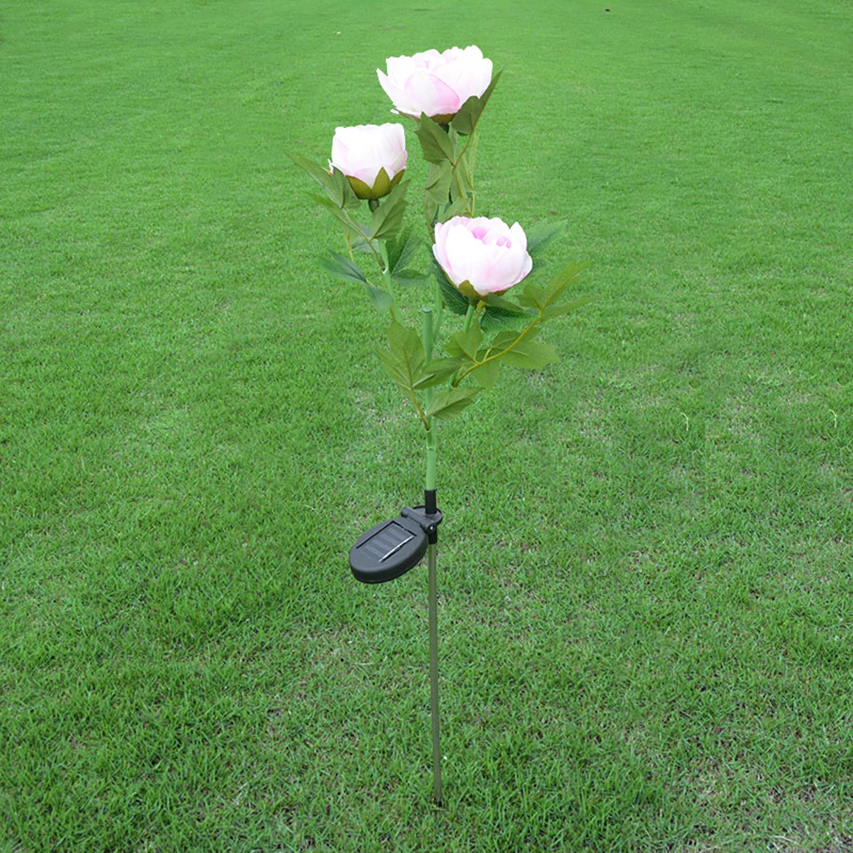 3 ヘッド LED 牡丹の花ランプ屋外庭の装飾芝生ライト自動オン/オフスイッチ結婚式パーティークリスマスガーデン